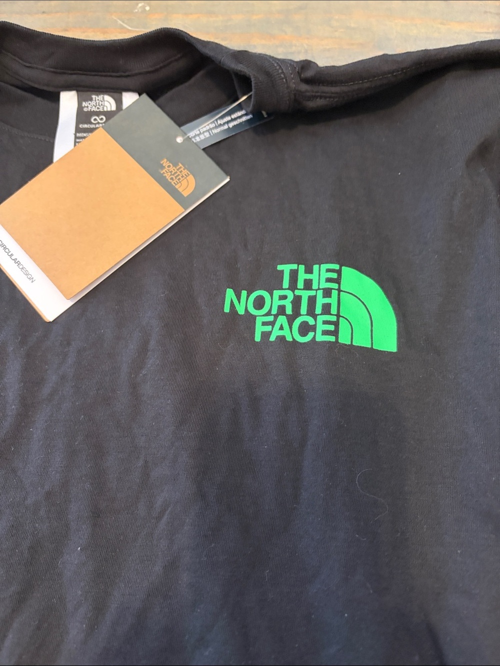 The North Face Black Long-Sleeve Tee with Green Logo - Picture 2 of 5